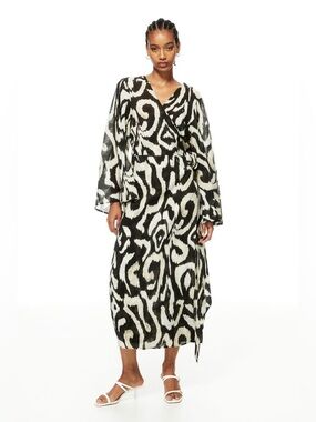 H&M LONG WRAP DRESS size S